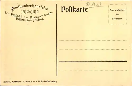 Künstler Ak Becker, P. A., Kremmen, Schlacht am Kremmer Damm, Wendische Fischer