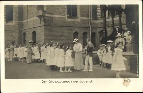 Ak Kronprinz Wilhelm von Preußen, Kronprinzessin Cecilie von Preußen, Glückwunsch der Jugend