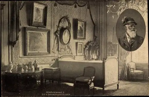 Ak Prinzregent Luitpold von Bayern, Schlafzimmer, Sterbezimmer 12.12.1912