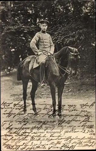 Ak Kronprinz Wilhelm von Preußen auf einem Pferd