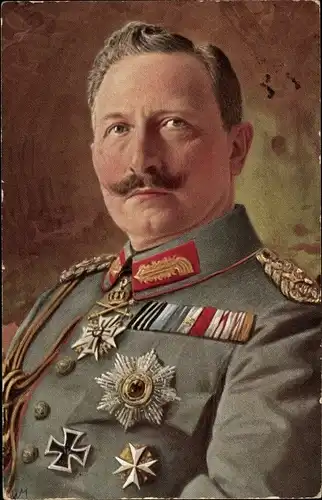 Künstler Ak Kaiser Wilhelm II., Portrait, Orden