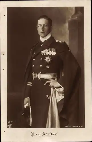 Ak Adalbert Prinz von Preußen, Portrait, Uniform, Orden, NPG 4917