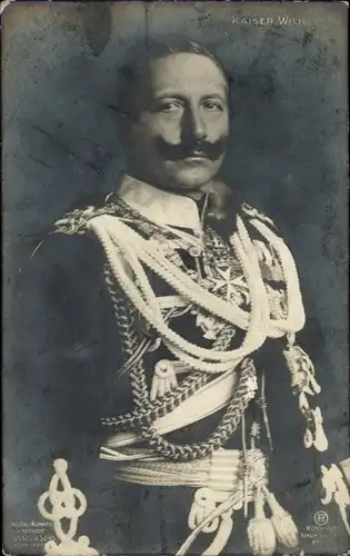 Ak Kaiser Wilhelm II., Portrait, Uniform, Orden, Schulterschnüre