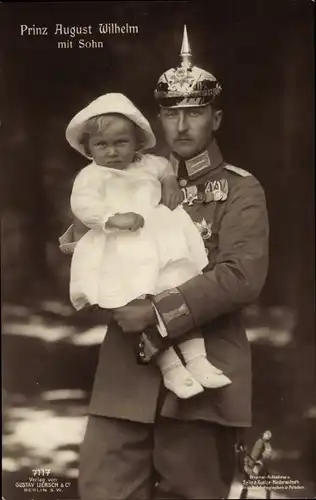 Ak Prinz August Wilhelm von Preußen, Portrait mit Sohn