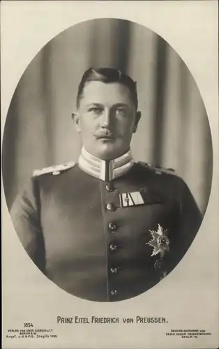 Ak Prinz Eitel Friedrich Prinz von Preußen, Portrait, Liersch 1854