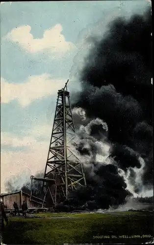 Ak Lima Ohio USA, Ölquelle schießen