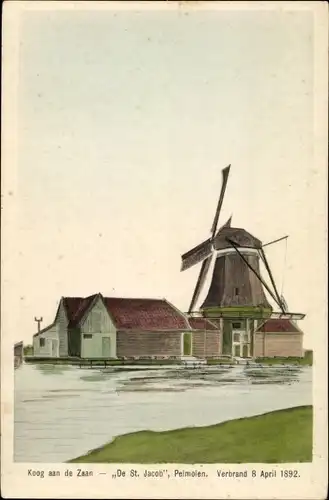 Ak Koog aan de Zaan Nordholland Niederlande, De St. Jacob, Mühle