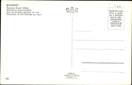 Ak Budapest Ungarn, Donauansicht bei Nacht
