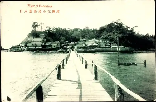 Ak Enoshima Fujisawa Präfektur Kanagawa Japan, Teilansicht, Brücke