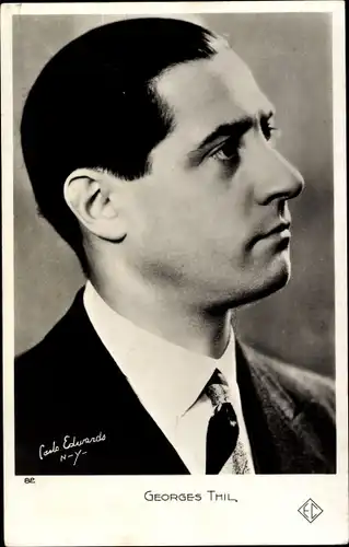 Ak Schauspieler Georges Thil, seitliches Portrait