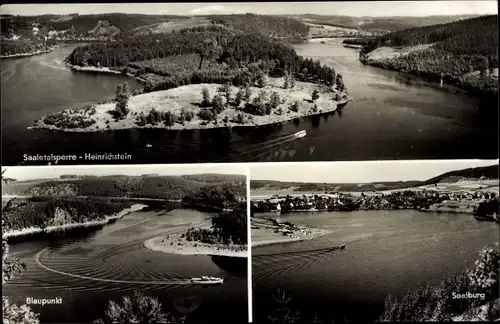 Ak Saalburg in Thüringen, Blaupunkt, Saaletalsperre-Heinrichstein, Schiff