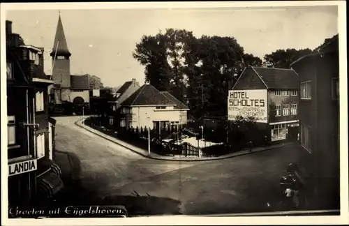 Ak Eijgelshoven Eygelshoven Kerkrade Limburg Niederlande, Straße, Kreuzung, Hotel Scholtes