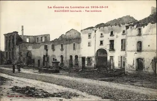 Ak Magnières Meurthe-et-Moselle, Ruinen nach der Bombardierung