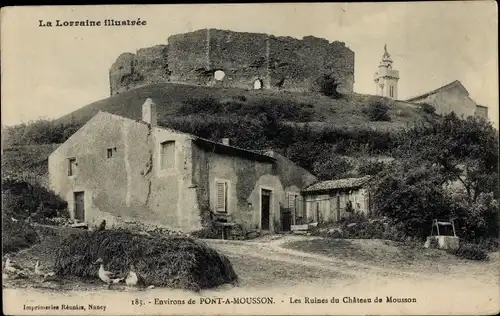 Ak Pont à Mousson Mussenbrück Lothringen Meurthe et Moselle, Ruinen des Chateau de Mousson