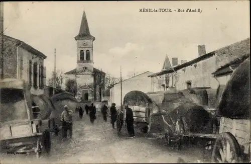 Ak Ménil la Tour Lorraine Meurthe et Moselle, Rue d'Andilly