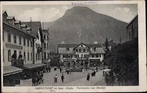 Ak Oberstdorf im Oberallgäu, Marktplatz, Westansicht, Buchhandlung