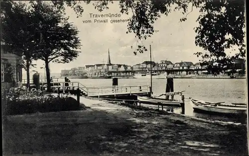 Ak Travemünde Lübeck, Vom Priwall gesehen