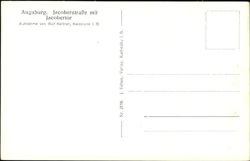 Ak Augsburg in Schwaben, Jacoberstraße mit Jacobertor