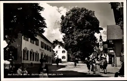 Ak Bad Kohlgrub in Oberbayern, Dorfstraße, Linde