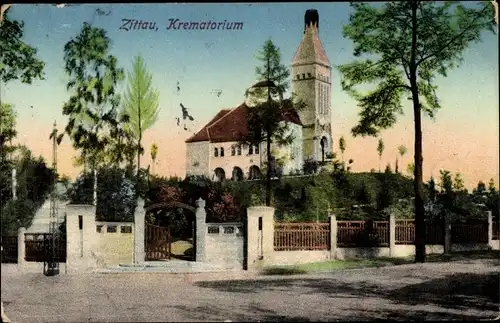 Ak Zittau in der Oberlausitz, Krematorium