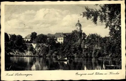 Ak Bad Salzungen in Thüringen, Burgsee, Kirche