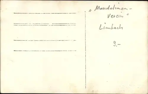 Foto Ak Limbach, Mandolinen-Verein, Gruppenbild, Musikinstrumente