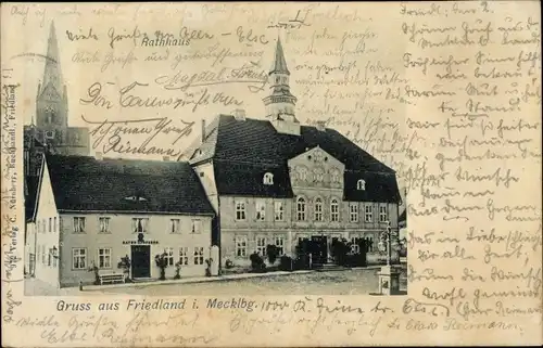 Ak Friedland in Mecklenburg, Rathaus