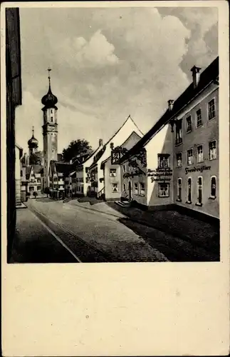 Ak Isny im Allgäu, Straßenpartie mit Gasthof zum Rößl