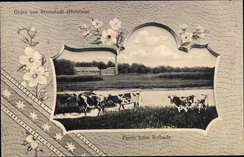 Passepartout Ak Bad Bramstedt in Holstein, Partie beim Solbade