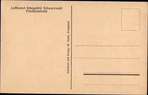 Ak Königsfeld im Schwarzwald Baar Kreis, Partie in der Friedrichstraße