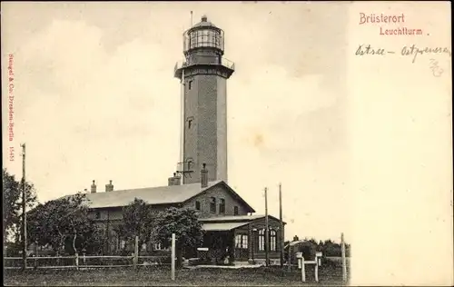 Ak Majak Brüsterort Ostpreußen, Leuchtturm