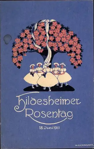 Künstler Ak Eckhardt, W., Hildesheim in Niedersachsen, Rosentag 18. Juni 1911