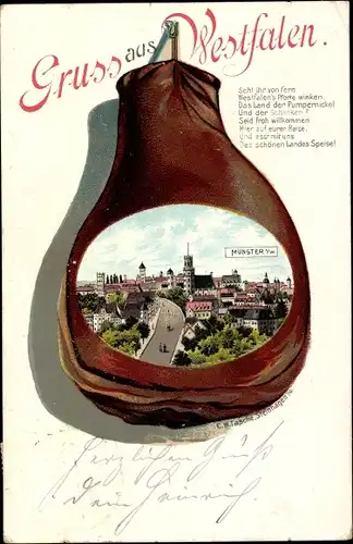 Schinken Litho Münster in Westfalen, Totalansicht vom Ort