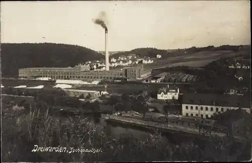 Foto Ak Dreiwerden Rossau in Sachsen, Zschopautal, Fabrik