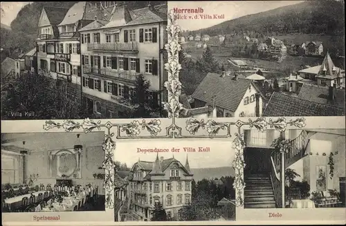 Ak Bad Herrenalb im Schwarzwald, Villa Kull, Dependance, Speisesaal, Diele