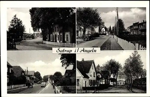 Ak Satrup in Angeln, Teilansichten, Straßen