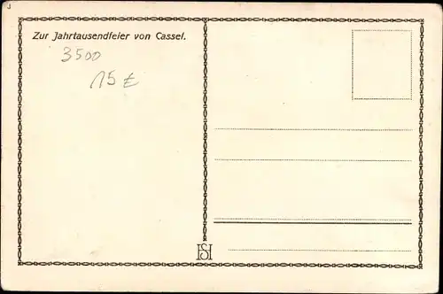 Ak Kassel in Hessen, Neues Rathaus, Wilhelmshöhe, Auetor, Panorama, Jahrtausenfeier 913-1913