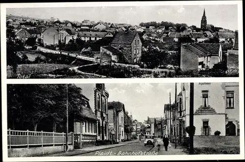 Ak Plaidt in der Eifel, Panorama, Bahnhofstraße mit Apotheke