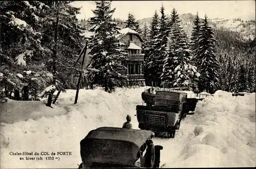 Ak Grenoble Isère, Chalet Hotel du Col de Porte em hiver