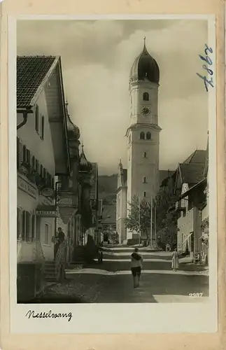 4 Glasnegative Nesselwang im Allgäu, Kirche, Totalansicht