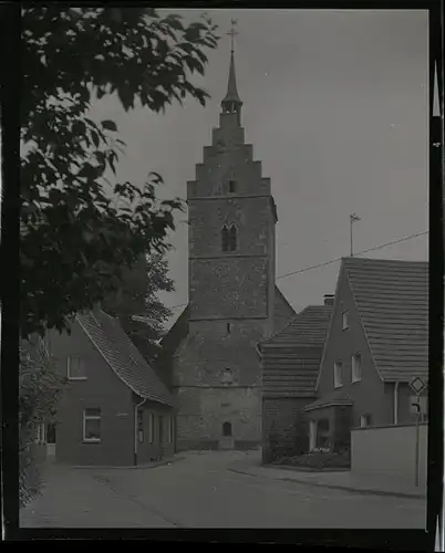 6 Zelluloid Negative Wessum Ahaus im Münsterland, Geschäft, Straße, Kirche