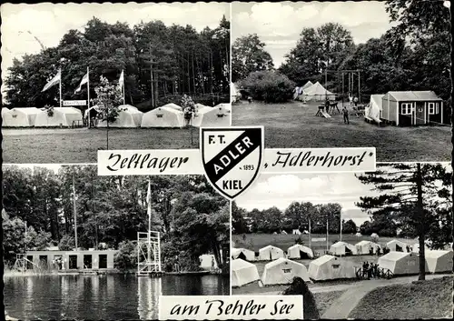 Ak Hansestadt Kiel, Zeltlager Adlerhorst am Behelr See, Freie Turnerschaft Adler 1893 e.V.