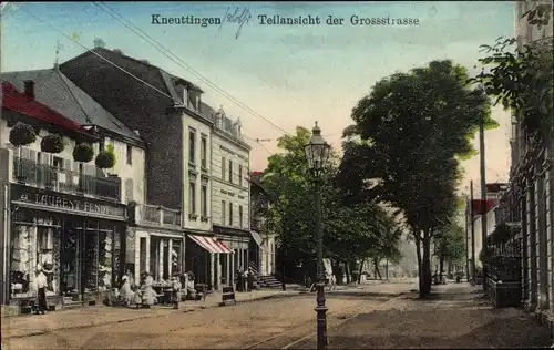 Ak Kneuttingen Nilvingen Knutange Lothringen Moselle, Teilansicht der Großstraße