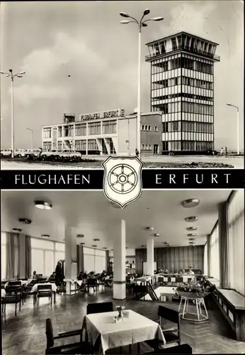 Ak Erfurt in Thüringen, Flughafen, Innen und Außen