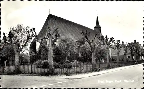 Ak Visvliet Groningen, Niederlande. Rev. Kirche