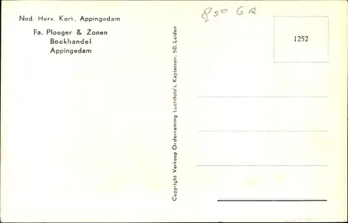 Ak Appingedam Groningen Niederlande, Ned. Rev. Kirche