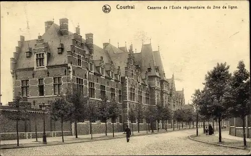 Ak Kortrijk Courtrai Westflandern, Kazerne van de Regimentsschool