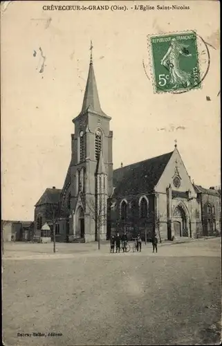 Ak Crevecoeur le Grand Oise, Saint-Nicolas-Kirche