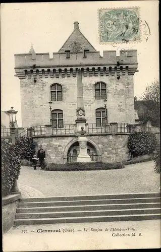 Ak Clermont Oise, Der Bergfried des Hotel-de-Ville