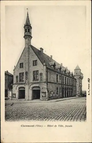 Ak Clermont Oise, Rathaus, Fassade